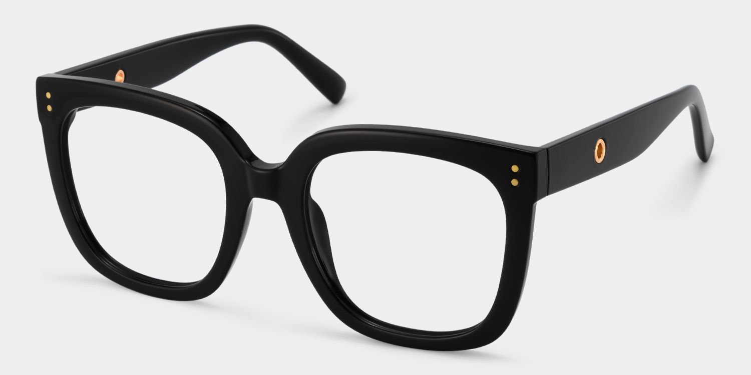 Ebony Square Black Glasses and Eyeglasses2
