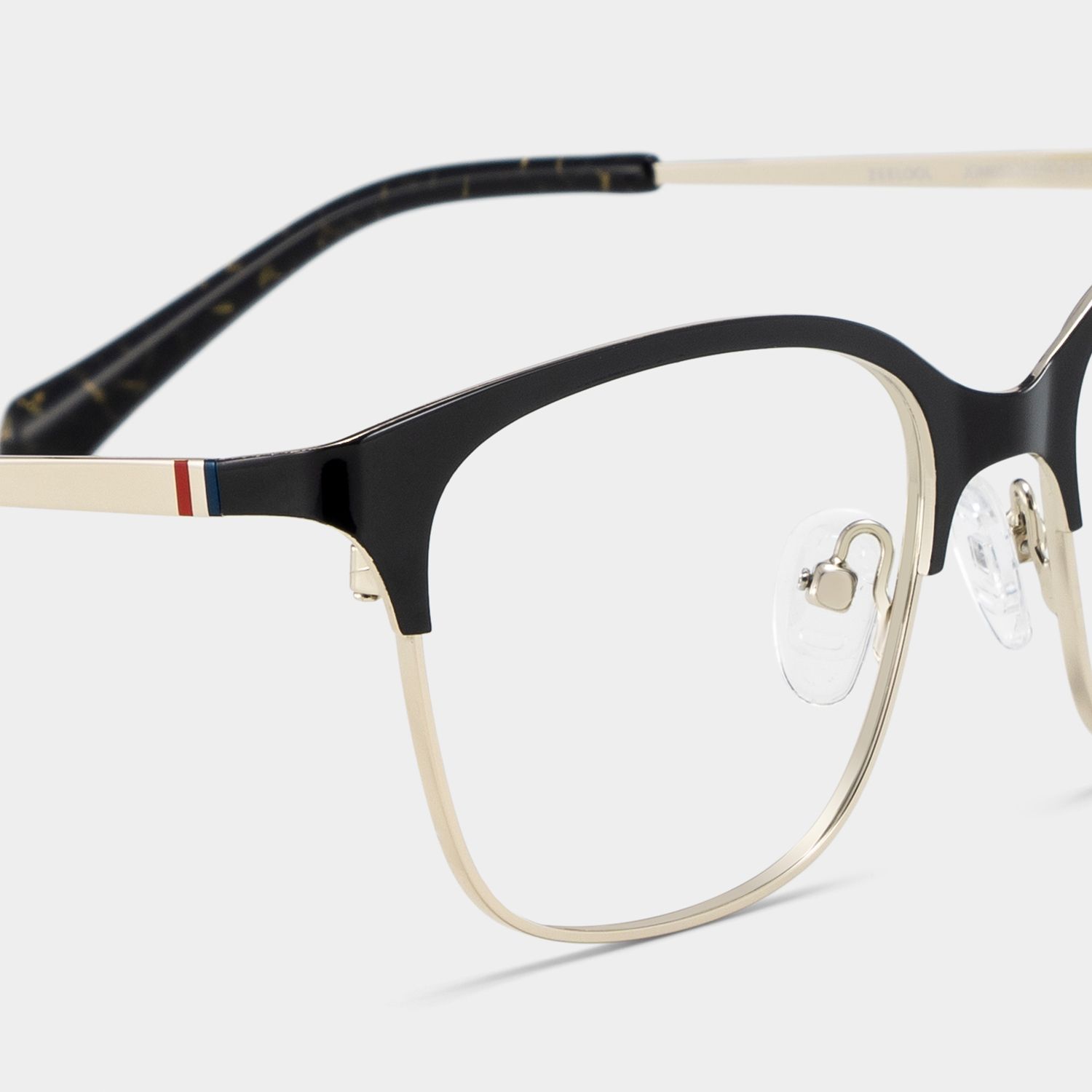 Vera Black Gold Frame Glasses with Browline Frame Online | ZEELOOL5