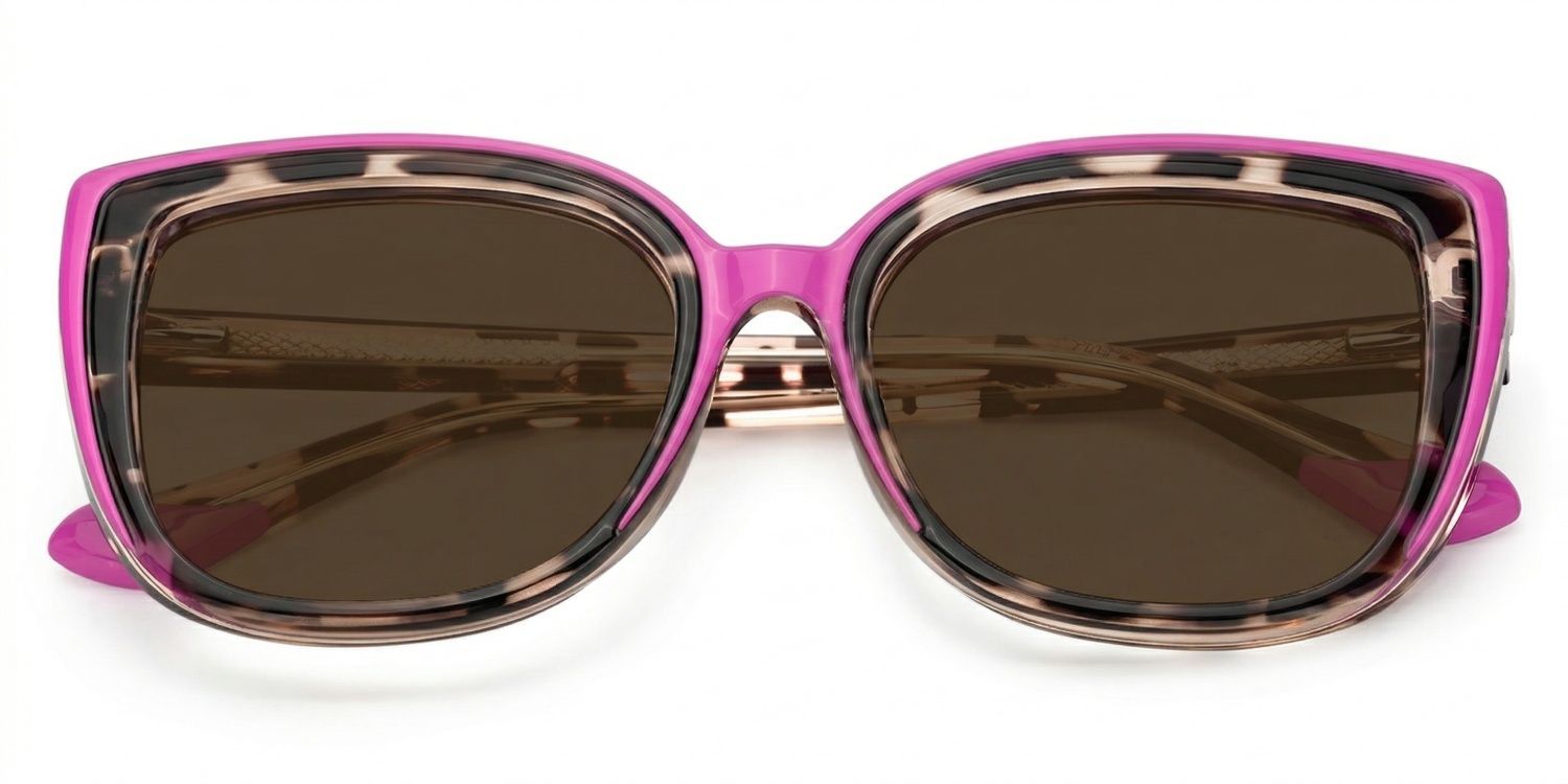 Fenn Cat Eye Pink Tortoise Full Rim Sunglasses | ZEELOOL CA1