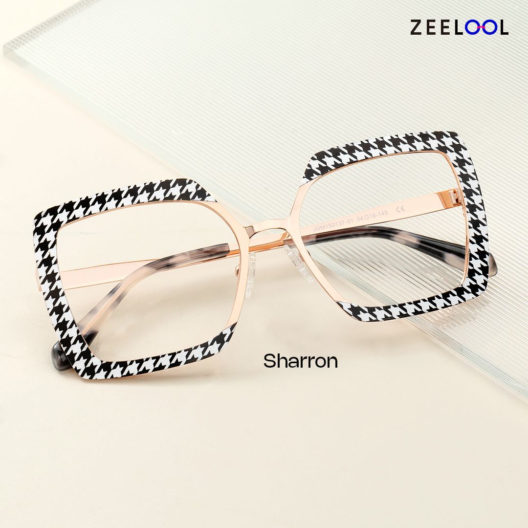 Women Square Sharron Houndstooth Glasses | ZEELOOL Canada4