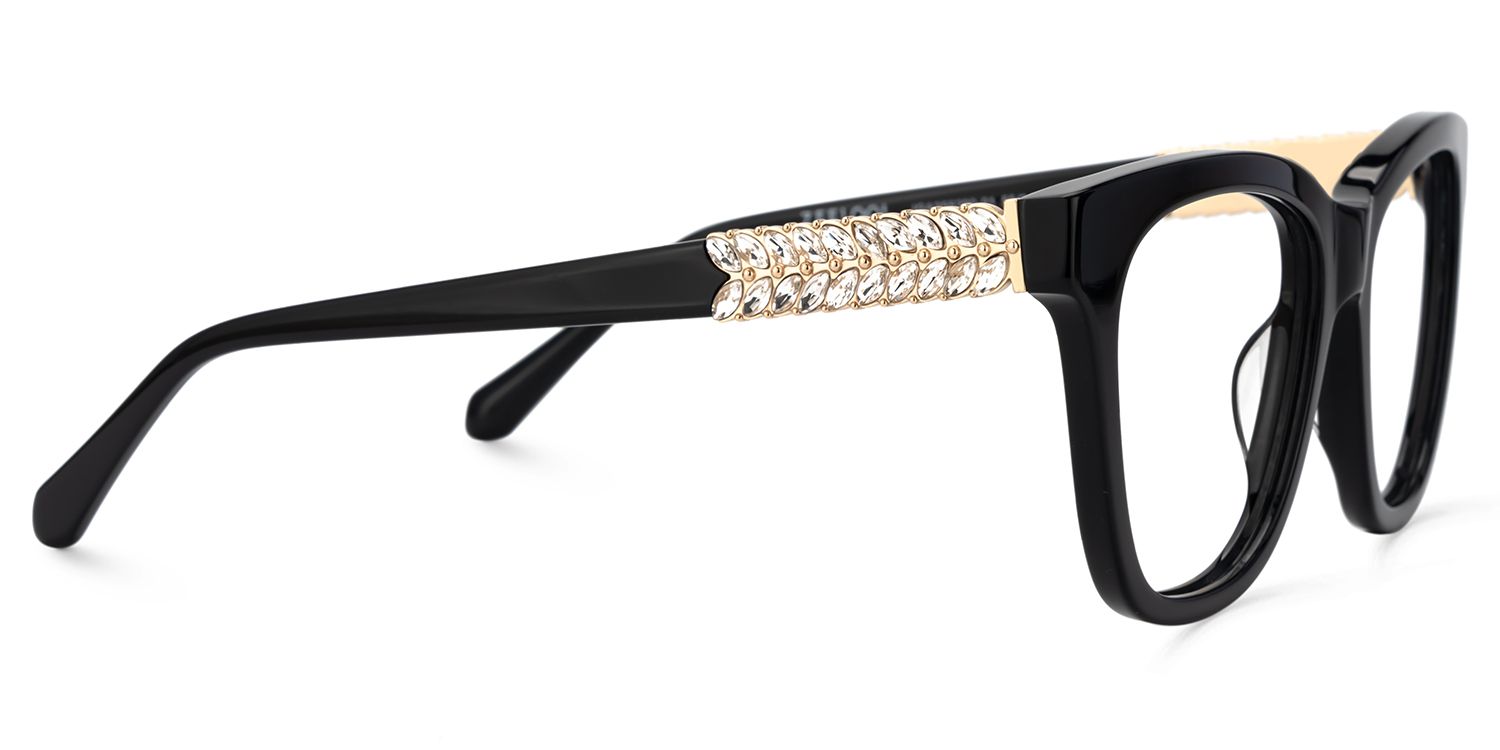 Black Cat Eye Glasses With Rhinestones For Men4