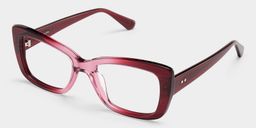 Leona Red Rectangle Glasses2