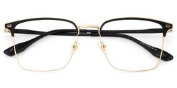 Dawson Browline Black Gold Glasses2