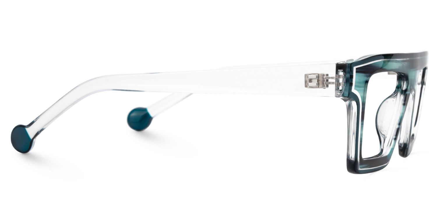 Gerri Blue Rectangle Frame Glasses Online | ZEELOOL Canada2
