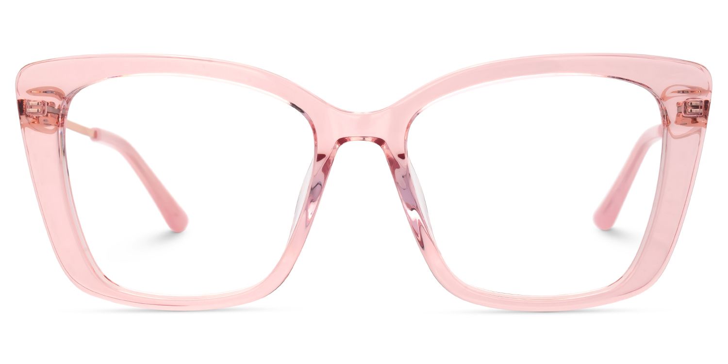 Sheyla Cat Eye Transparent Pink Frame Glasses For Women | ZEELOOL Canada1