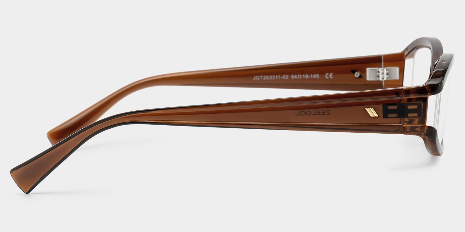 Willow Y2K Brown Rectangle Glasses for Ladies | ZEELOOL4