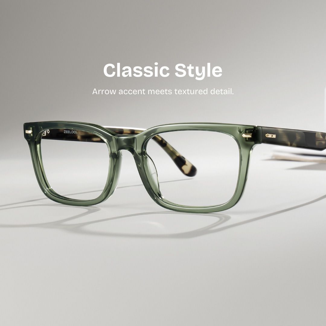 Patrick Green Rectangle Glasses for Men | ZEELOOL0