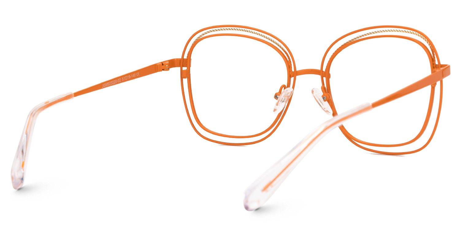 Dilcia Designer Eyeglasses in Square Orange Frame3