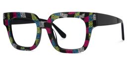 Brigitti Square Multicolor Checkered Glasses2