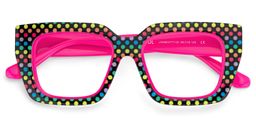 Kent Rectangle Bright Pink Glasses3
