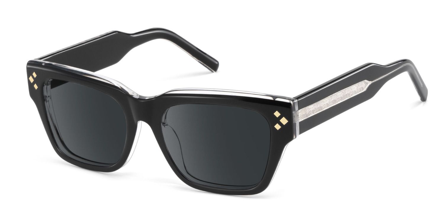 Marlowe Black Rectangle Polarized Sunglasses Online | ZEELOOL Canada2