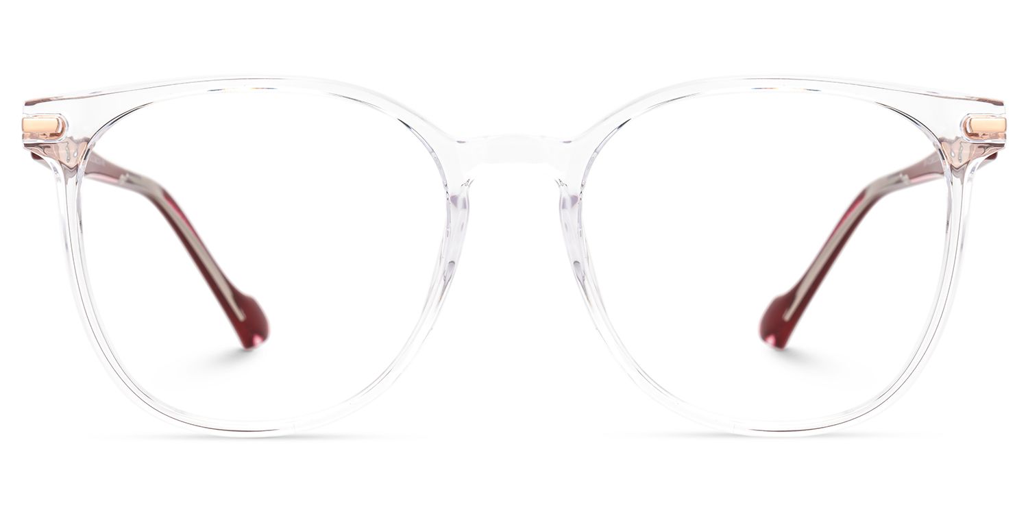 Thin Frame Round Eyeglasses With Red Temples1