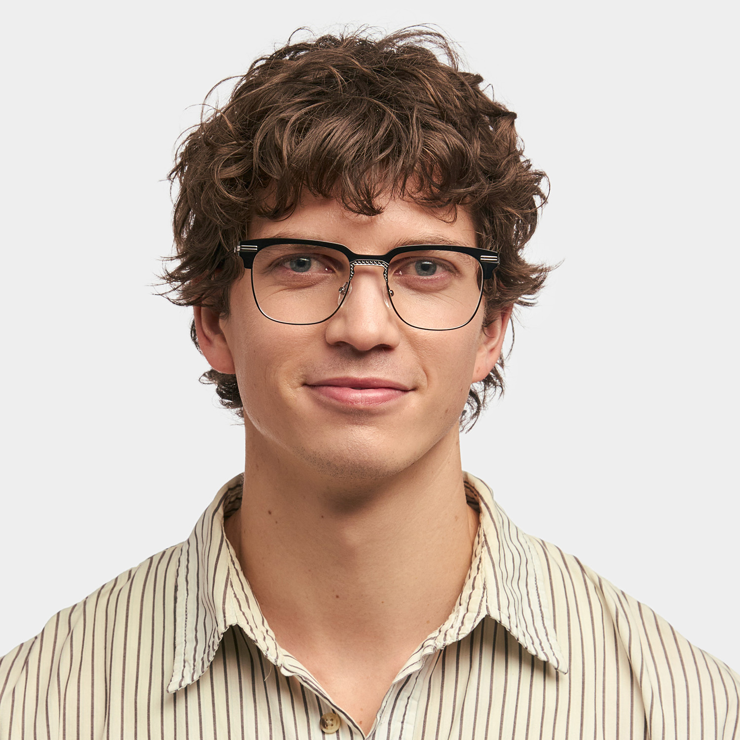 Boyde Black Eyeglasses with Browline Design0