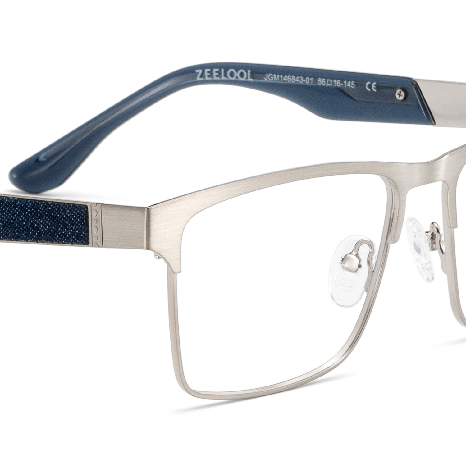 Jasper Eyeglasses in Browline Silver Frame | ZEELOOL Canada5