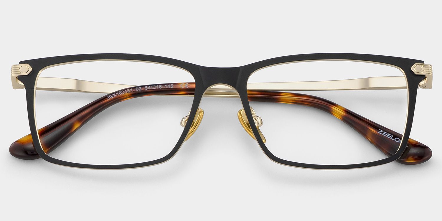 Alexander Black Full Rim Rectangle Glasses for Men | ZEELOOL2