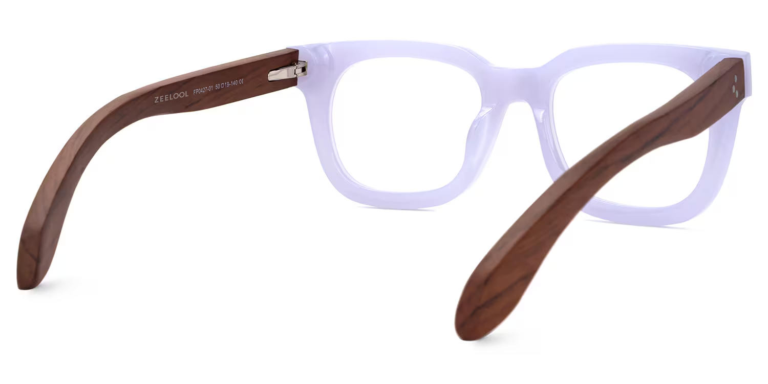 Diana Rectangle Light Purple Glasses | ZEELOOL Canada3
