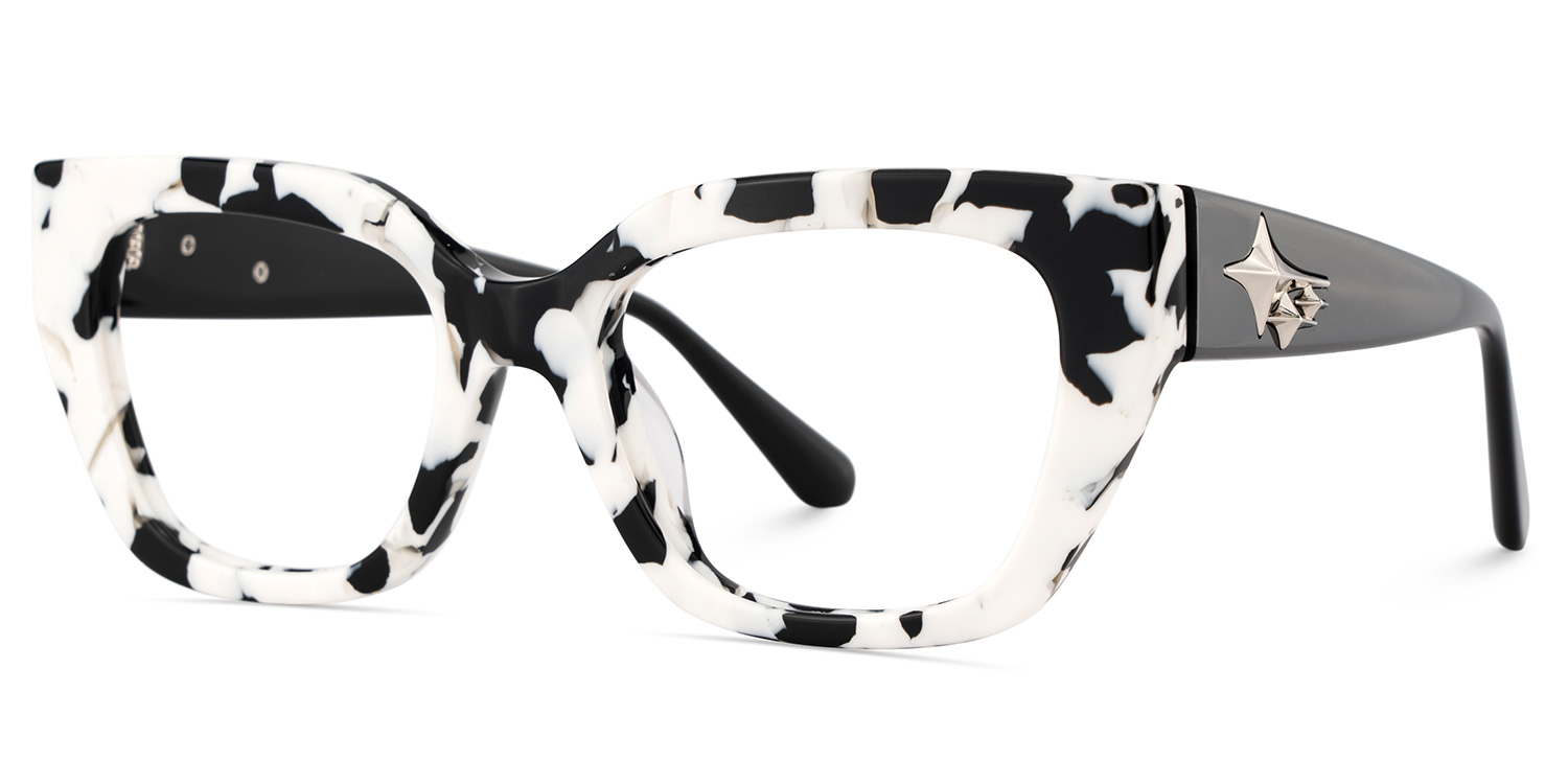 Flare Rectangle Cow Print Glasses3