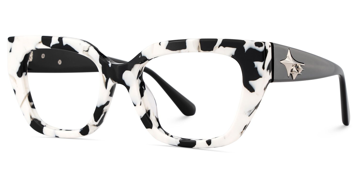 Flare Rectangle Cow Print Glasses3