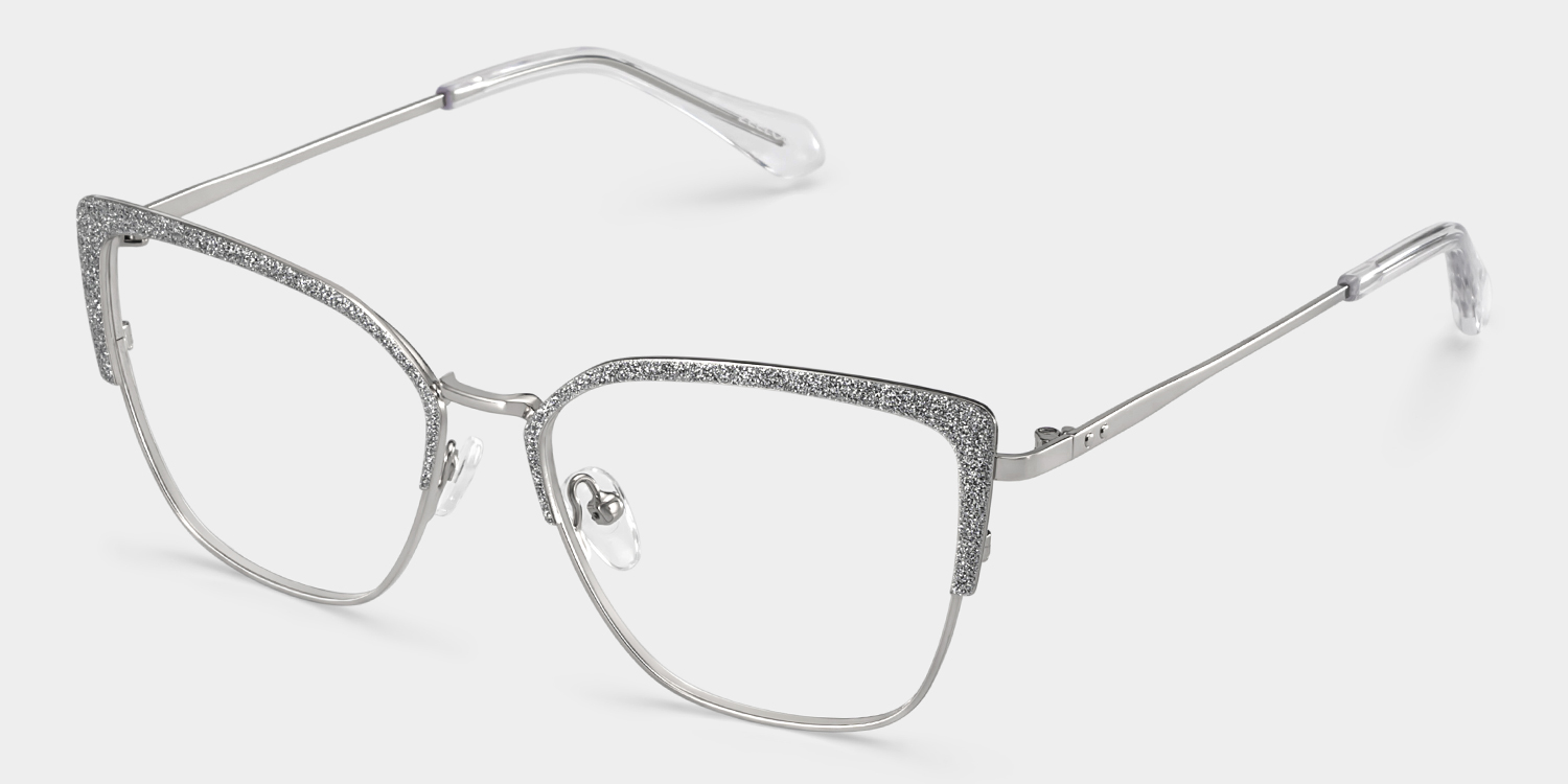 Javier silver rectangle glasses Online | ZEELOOL2