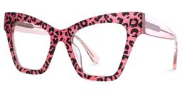 Ansyah Pink Leopard Cat eye Glasses2