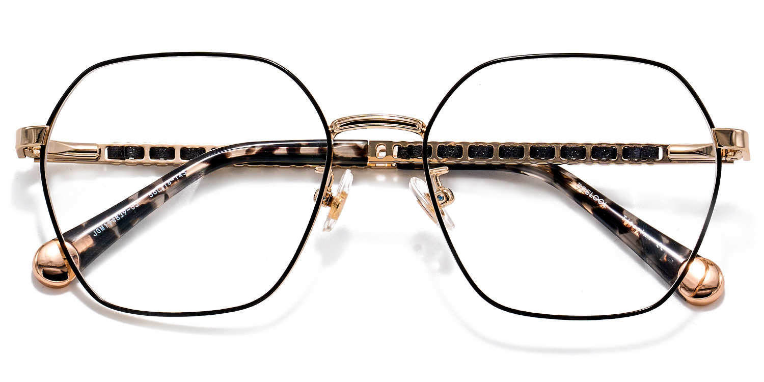 ZEELOOL Dunbar Geometric Black Glasses