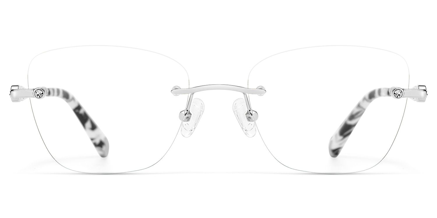 Rectangle Silver Eyeglasses- Seth Metal Frame Glasses1