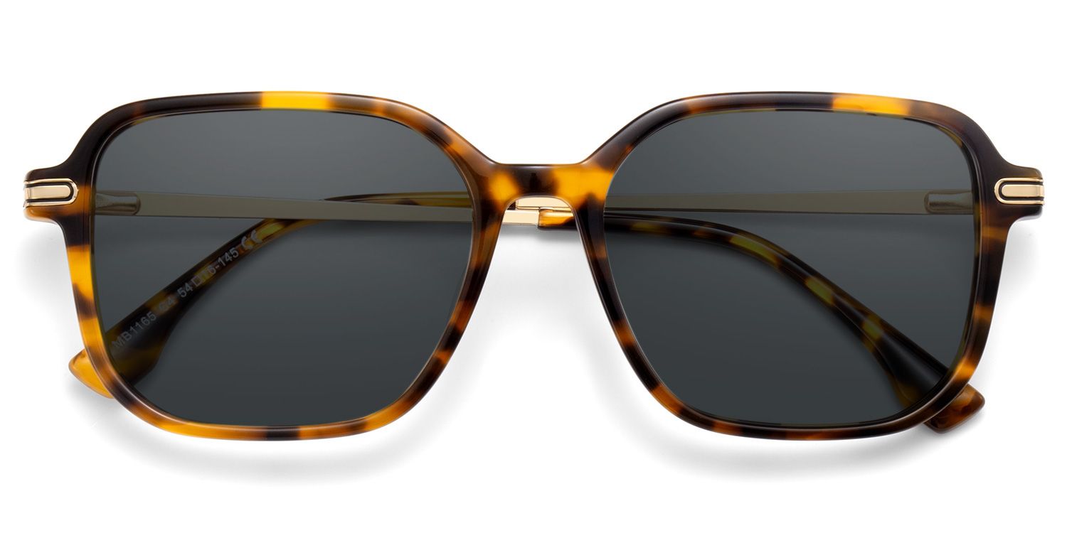 Jetson Tortoise Rectangle Polarized Sunglasses for Driving | ZEELOOL CA1