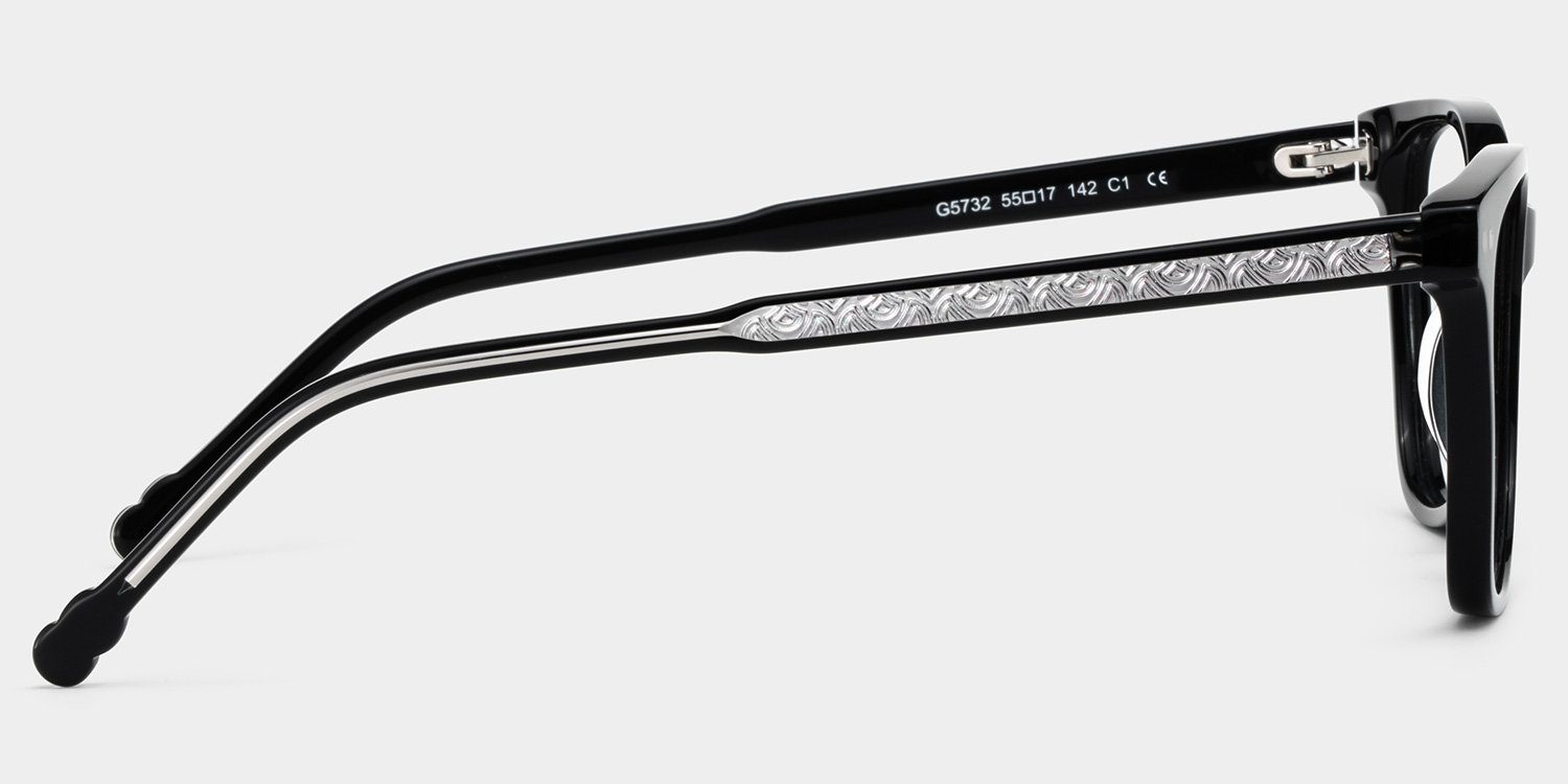 Marigold retro black frame glasses with Rectangle Frame Online | ZEELOOL3