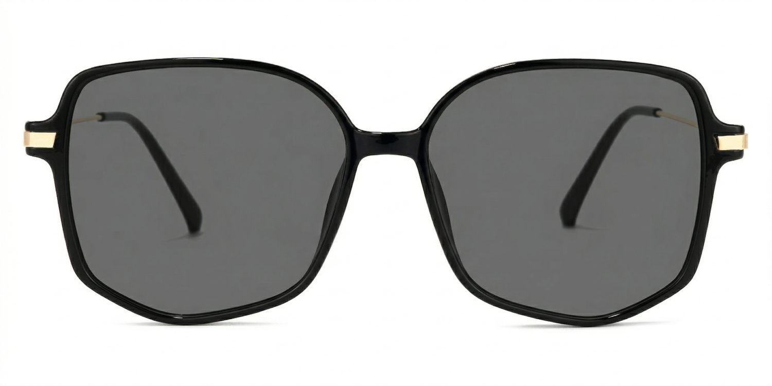 Payton Geometric Black Frame Glasses | Zeelool Optical0