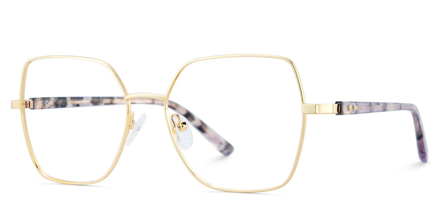 Billie Golden Geometric Prescription Glasses | ZEELOOL Canada2