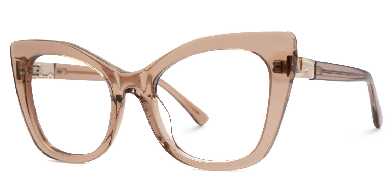 Champagne Full rim Square Eyeglasses -Vela on Sale | ZEELOOL Canada1