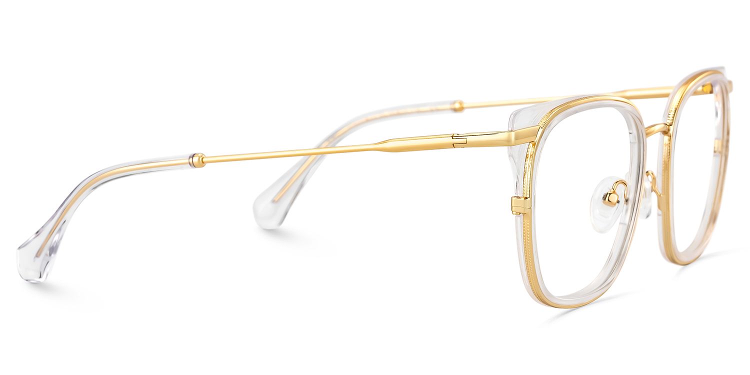 Cameron Eyeglasses in Square Clear-gold Frame | Zeelool4
