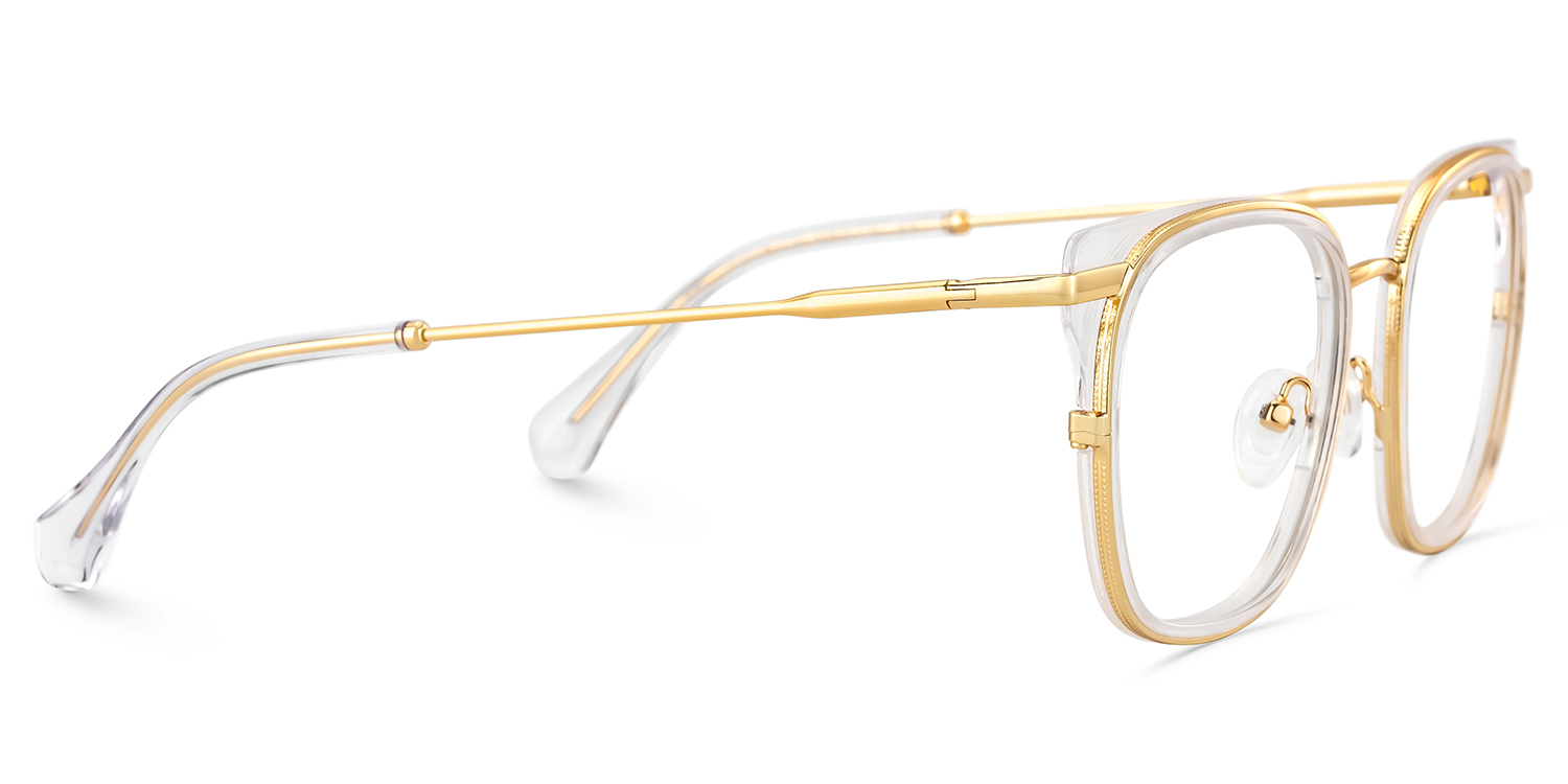 Cameron Eyeglasses in Square Crystal-gold Frame | ZEELOOL Canada4