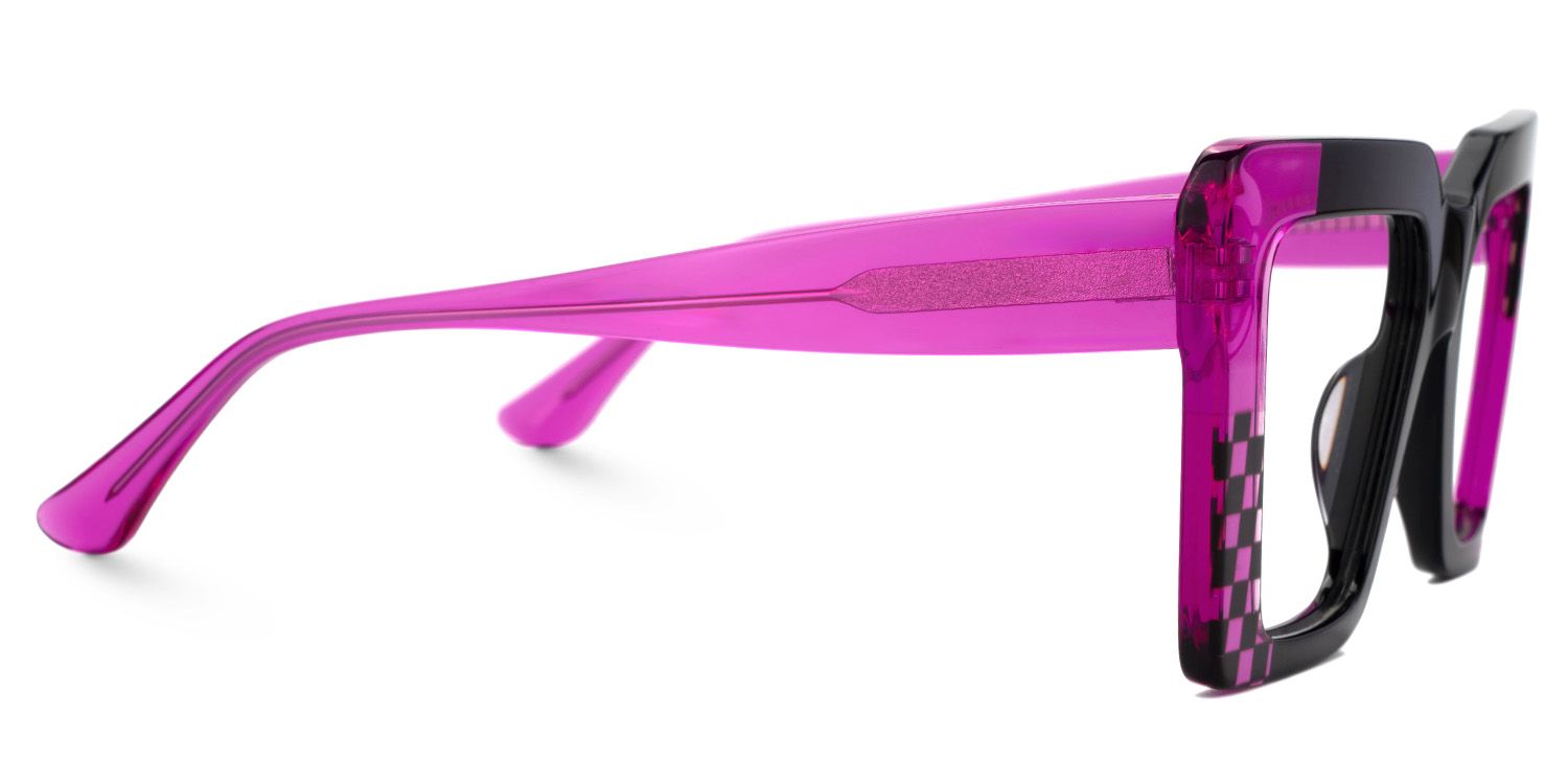 Shamika Large Purple and Black Glasses with Rectangle Frames | ZEELOOL Canada2