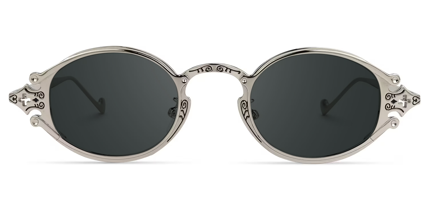 Serena Oval Silver Glasses0