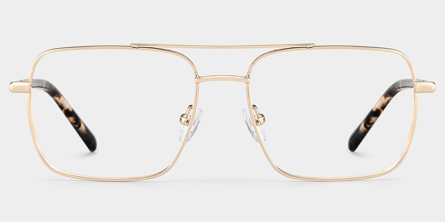 Iris Light Gold Frame Glasses with Aviator Frame Online | ZEELOOL Canada2
