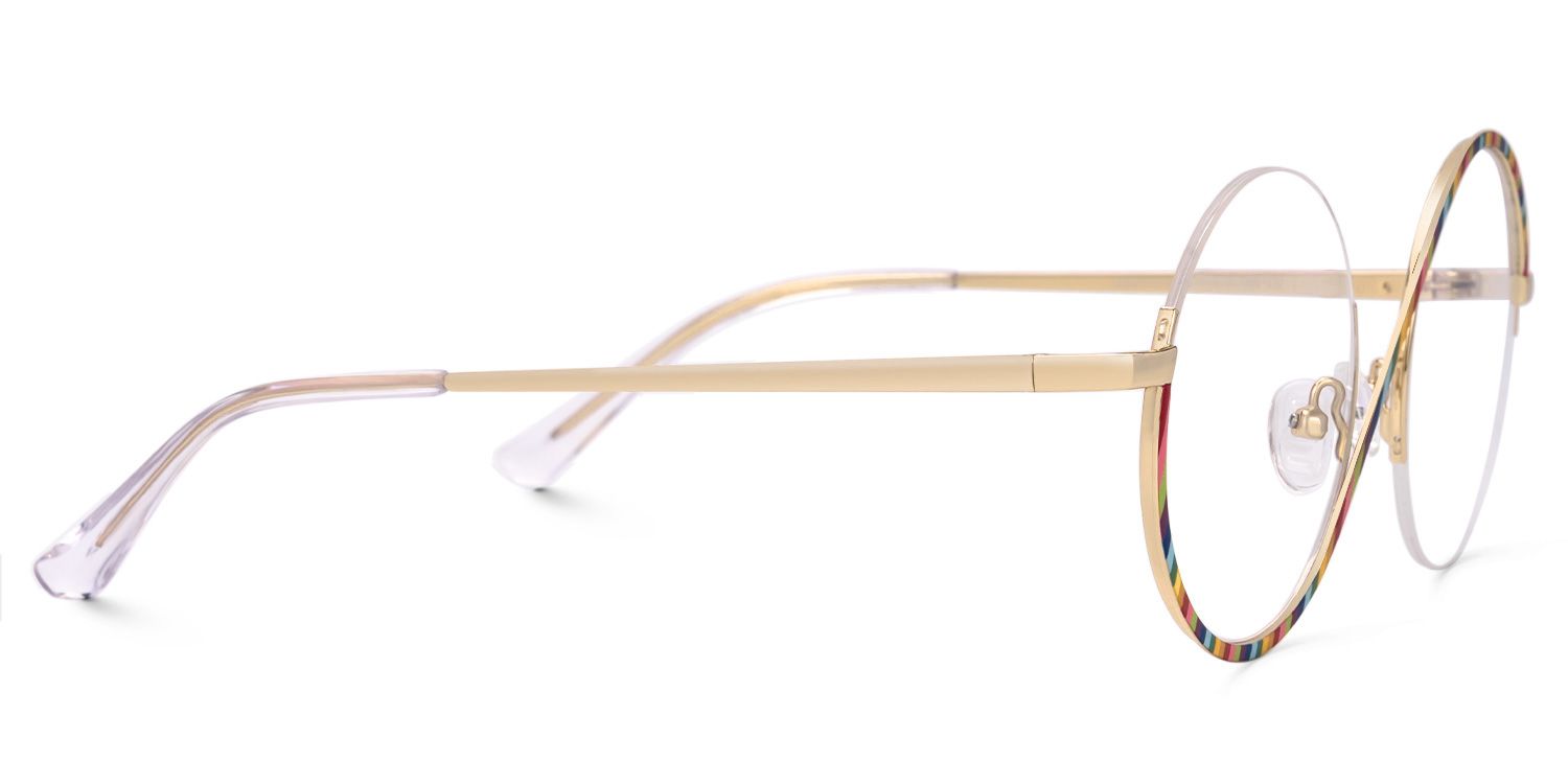 Flozif Round Rainbow Glasses in Semi-Rim  | ZEELOOL Canada2