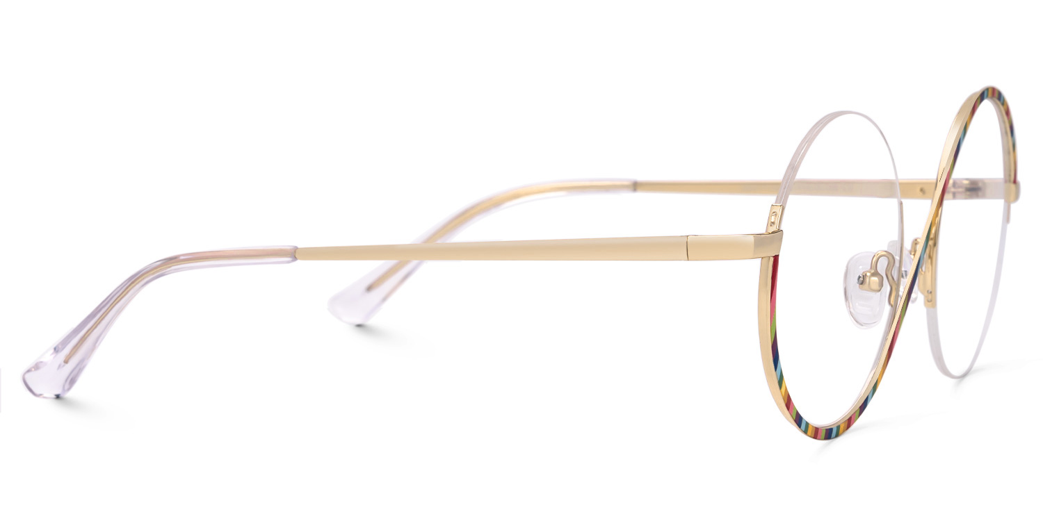 Flozif Round Rainbow Glasses in Semi-Rim  | ZEELOOL Canada2