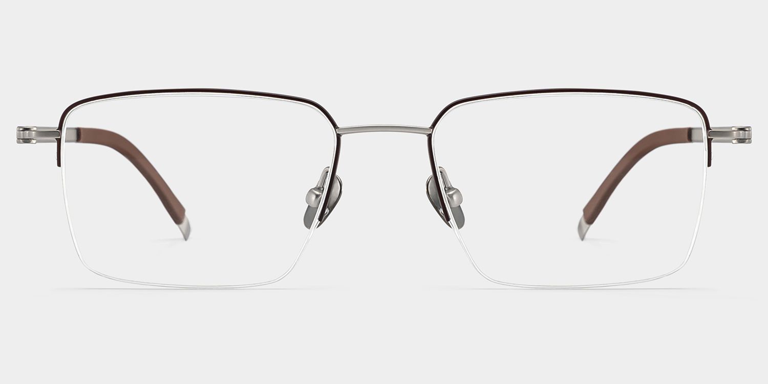 Carson Black Semi Rimless Glasses in Rectangle Frame | ZEELOOL0
