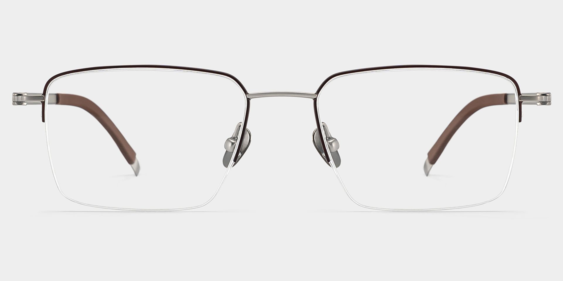 Carson Black Semi Rimless Glasses in Rectangle Frame | ZEELOOL0