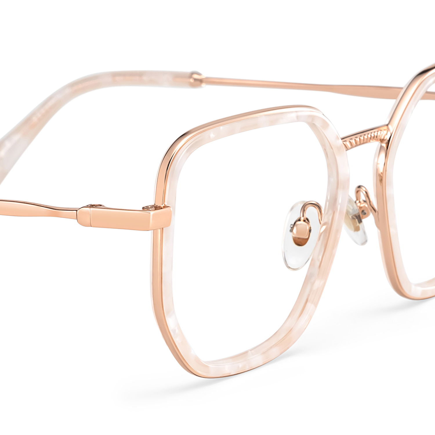 Levi Eyeglasses in Geometric Pearl White Frame | ZEELOOL Canada5