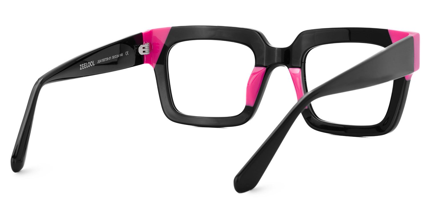 Trendy Rectangular Glasses Frames For Women - Sarah Black Glasses5