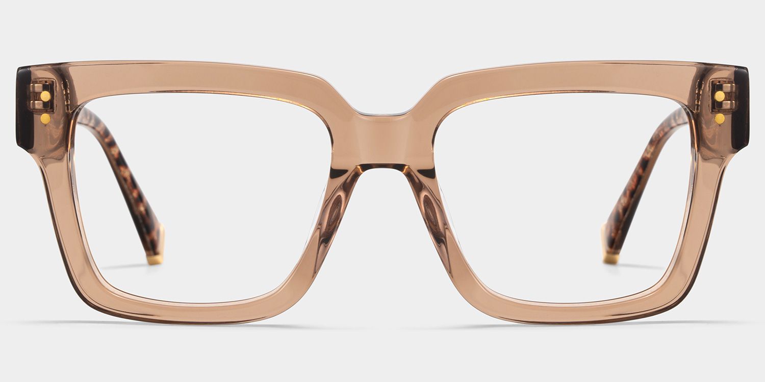 Caius Beige Frame Glasses with Square Frame Online| ZEELOOL Canada0
