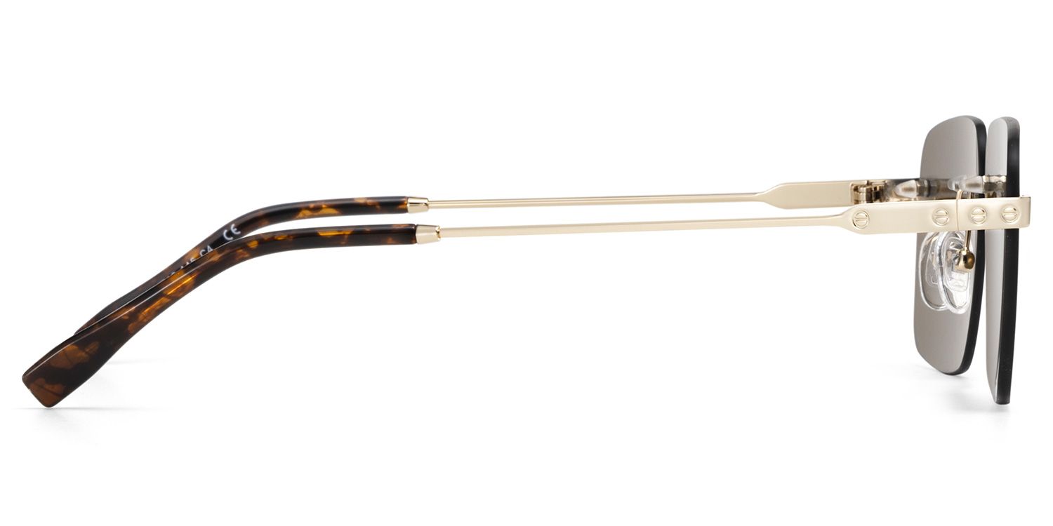 Rey Gold Rectangle Sunglasses Online | ZEELOOL Canada3