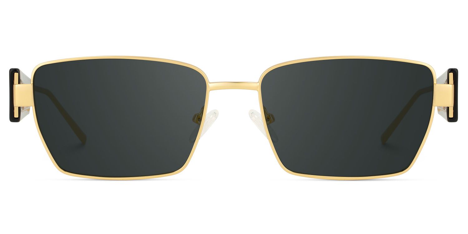 Aluna Rectangle Gold Polarized Sunglasses0