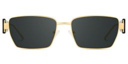 Aluna Rectangle Gold Polarized Sunglasses0