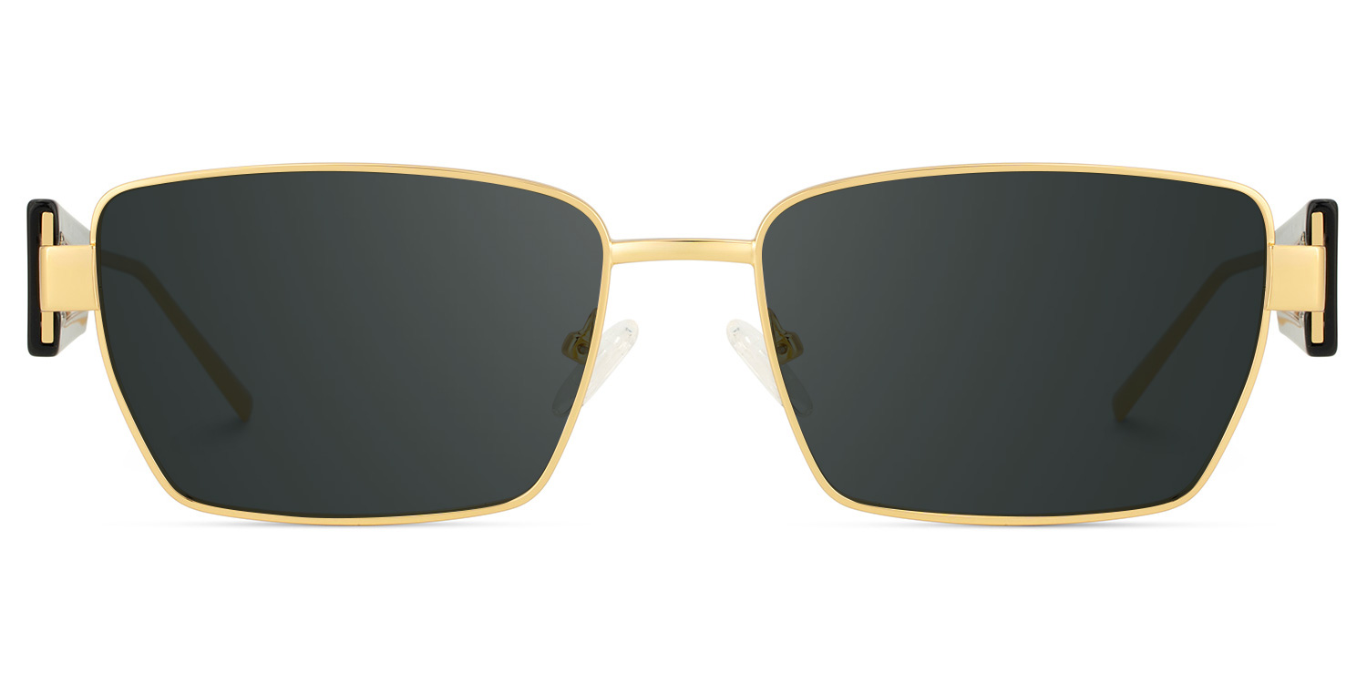 Aluna Rectangle Gold Polarized Sunglasses0