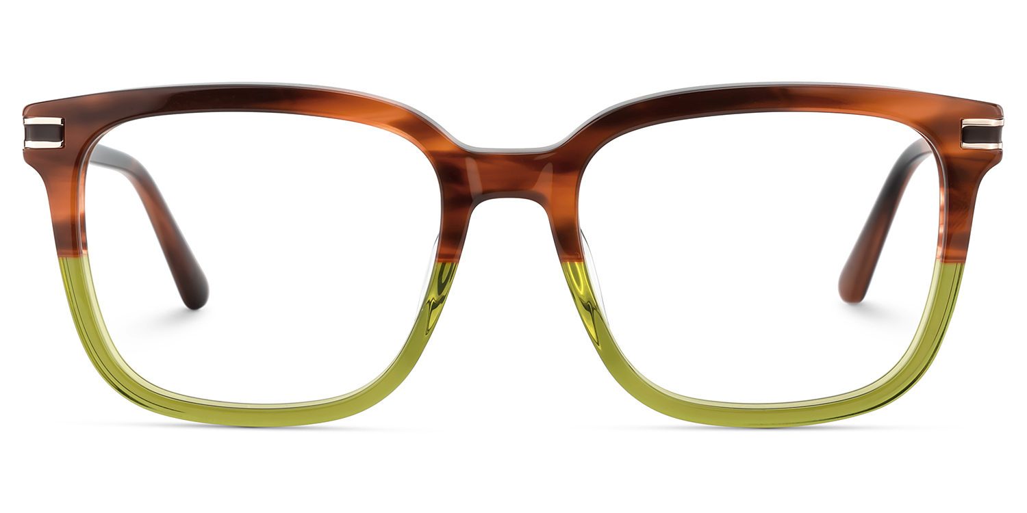 Kenny Square Brown Green Glasses1