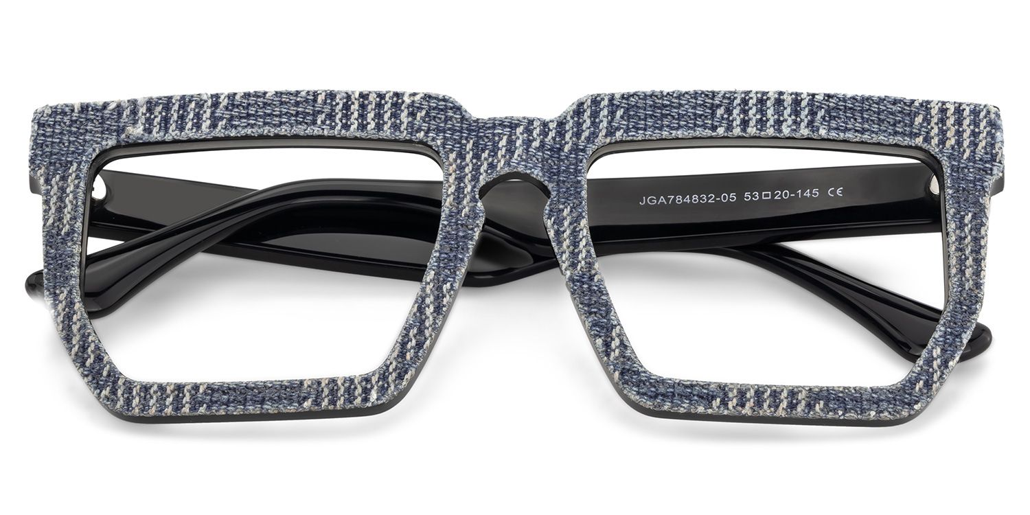 Daniela Denim Taupe Gray Rectangle Eyewear for Sale1