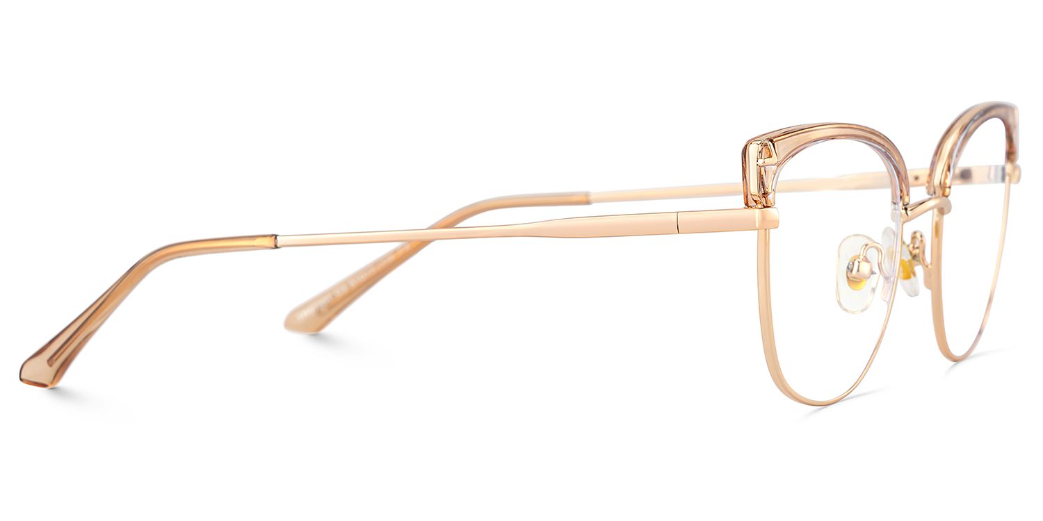 Beau Eyeglasses in Cat eye Beige Gold Frame | ZEELOOL Canada4